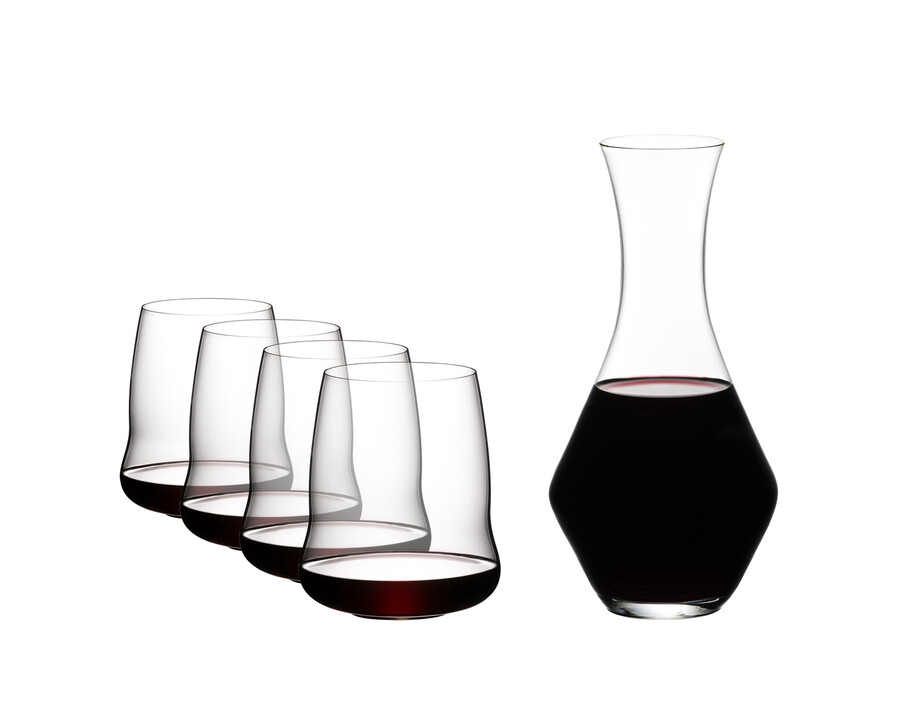 sl riedel stemless wings cabernetmerlot decanter