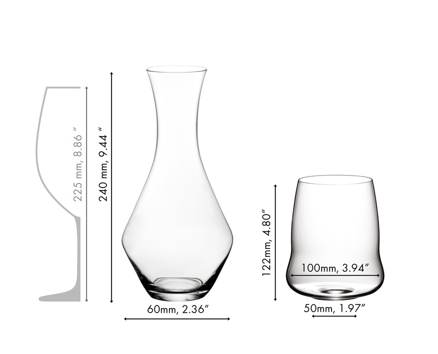 sl riedel stemless wings cabernetmerlot decanter