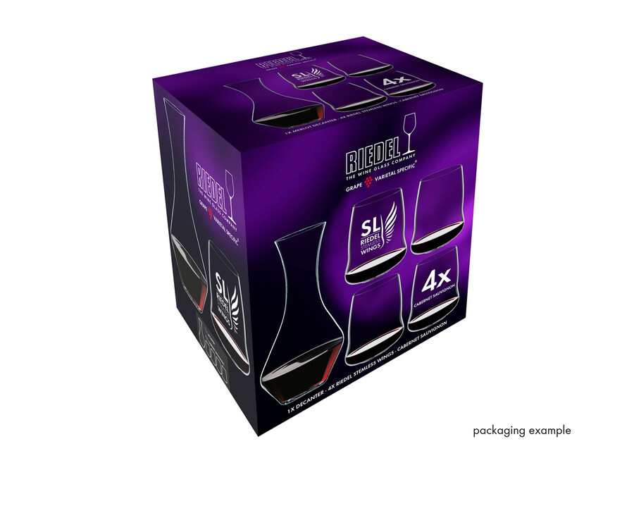 sl riedel stemless wings cabernetmerlot decanter