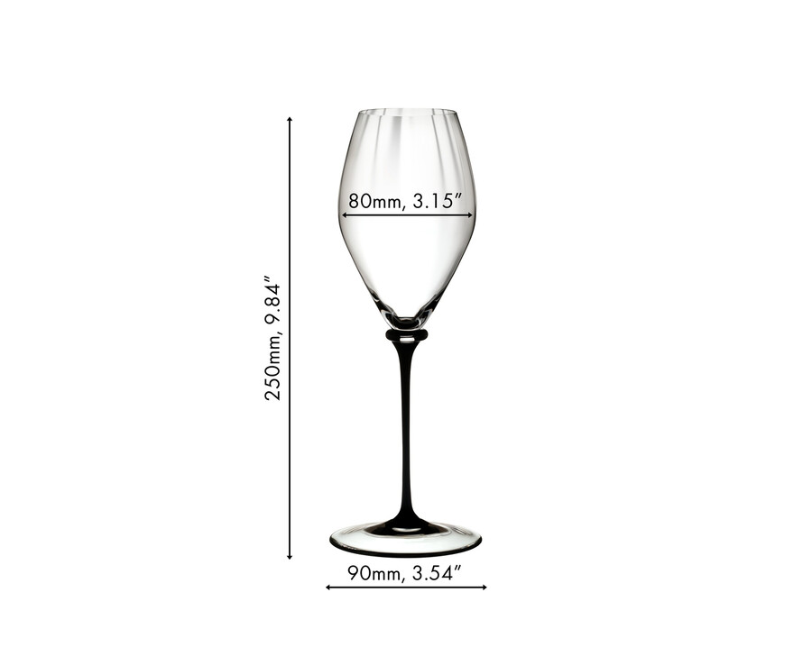 calice da champagne riedel fatto a mano performance - stelo nero
