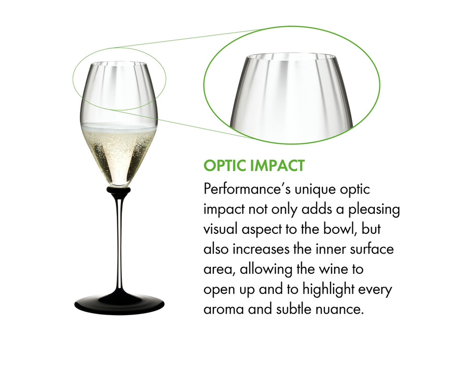 calice da champagne riedel fatto a mano performance - base nera