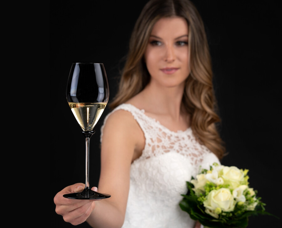 calice da champagne riedel fatto a mano performance - base nera