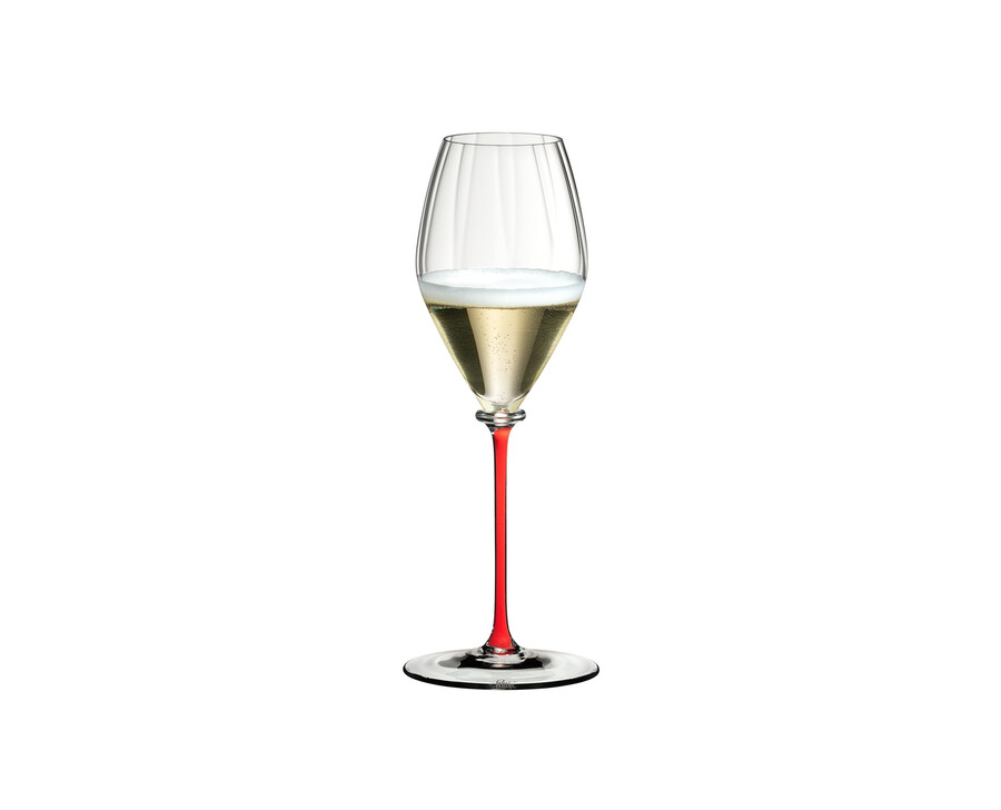 calice da champagne riedel fatto a mano performance - stelo rosso