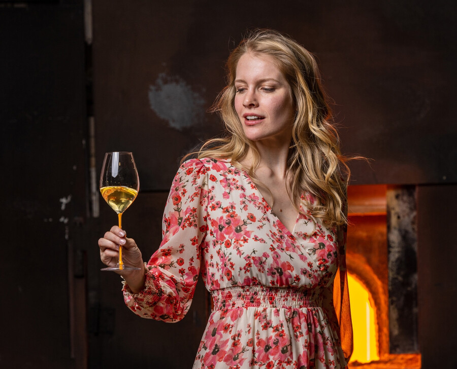 riedel fatto a mano bicchiere da vino champagne - arancione