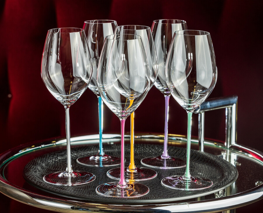 riedel fatto a mano bicchiere da vino champagne - turchese
