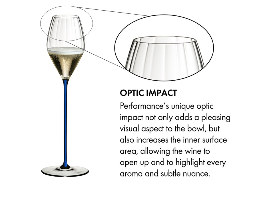 bicchiere da champagne ad alte prestazioni riedel - blu scuro