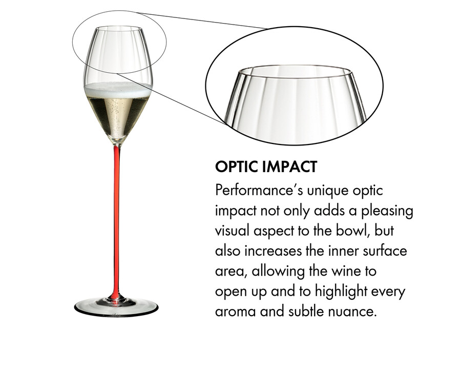 bicchiere da champagne ad alte prestazioni riedel - rosso